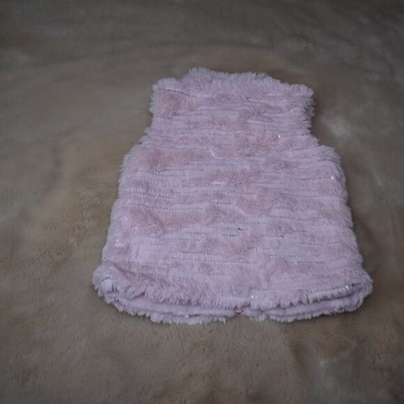 Little Girls Faux Fur Pink Sparkly Vest Size 2 T - Picture 10 of 10